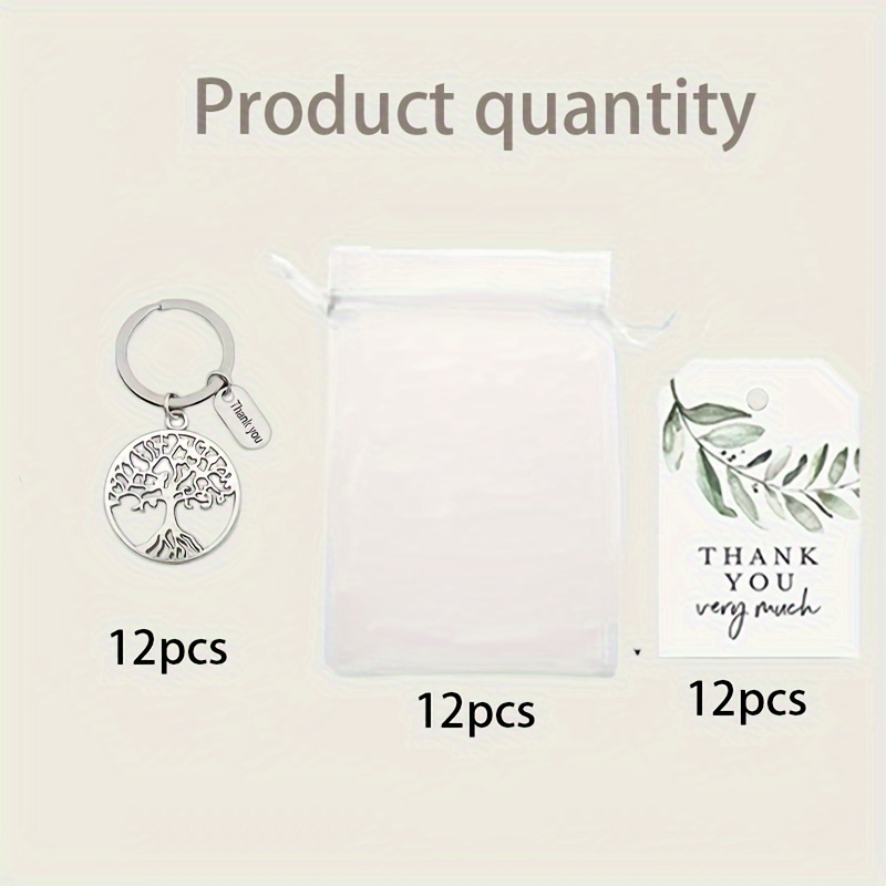 TEMU 36pcs/12set， Of Keychain With -you Cards - For Colleagues, , Nurses & Appreciation Gifts - Stainless Steel & , For Weddings, Birthdays, Retirement, Graduations &