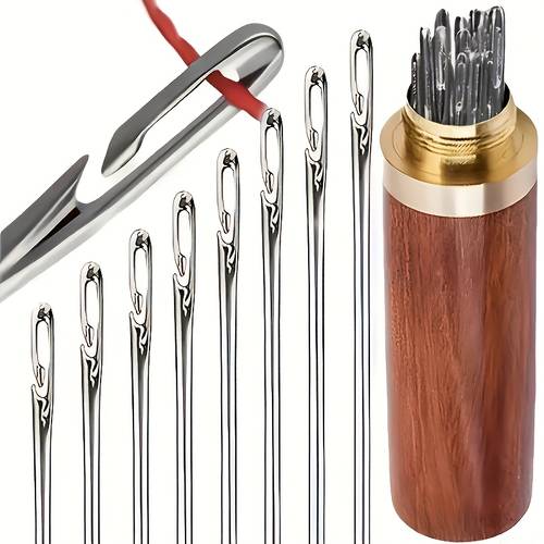 24pcs hand sewing needles elderly hand sewing pin hand sewing leather needle hand sewing leather supplies sewing pin with needle storage