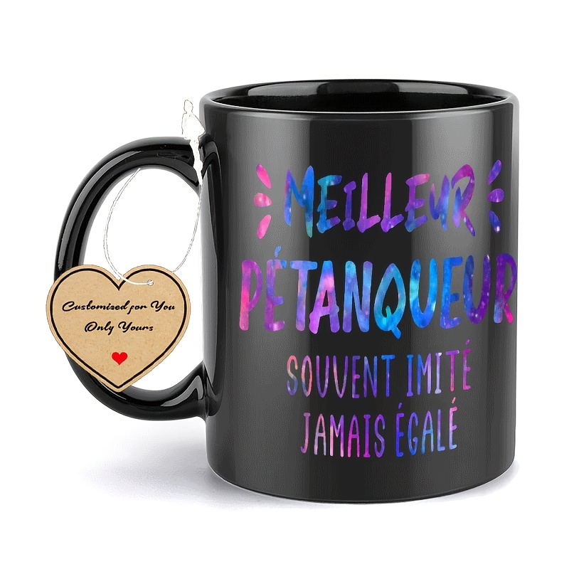 1pc petanque themed ceramic mug with french boules funny coffee cup suitable for office parties weddings gifts ideal for petanque players restaurants cafes themed christmas holidays