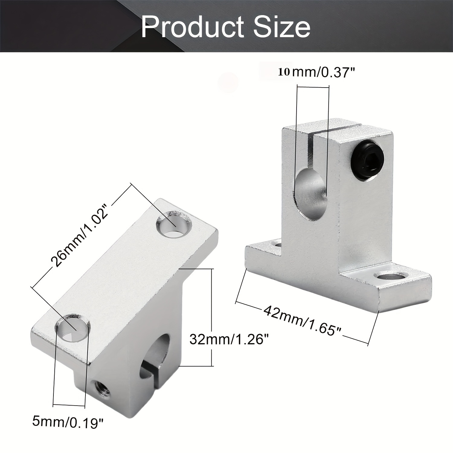 E-shop 2/4 Stück Sk8 Sk10 Sk12 Sk16 Sk20 Sk25 Sk30 Linearstange Schienenachsenhalterung 8/10/12/16/20mm Linearführungen für CNC 3D-Drucker