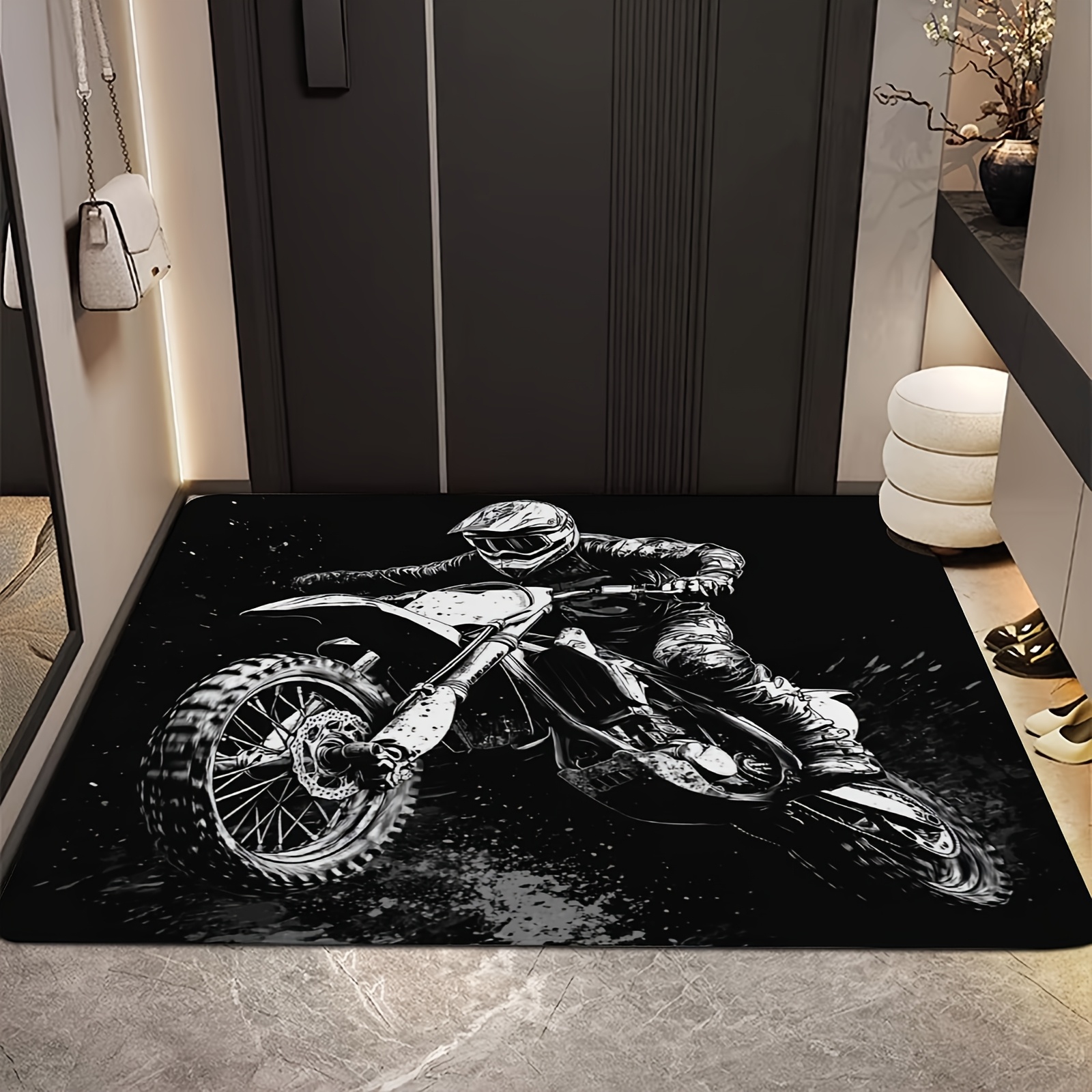 TEMU Large Doormat, Designed For Off-road Motorcycle Enthusiasts, Feature A Stylish And . This Non-slip Mat Is Perfect For Various Indoor Spaces Such