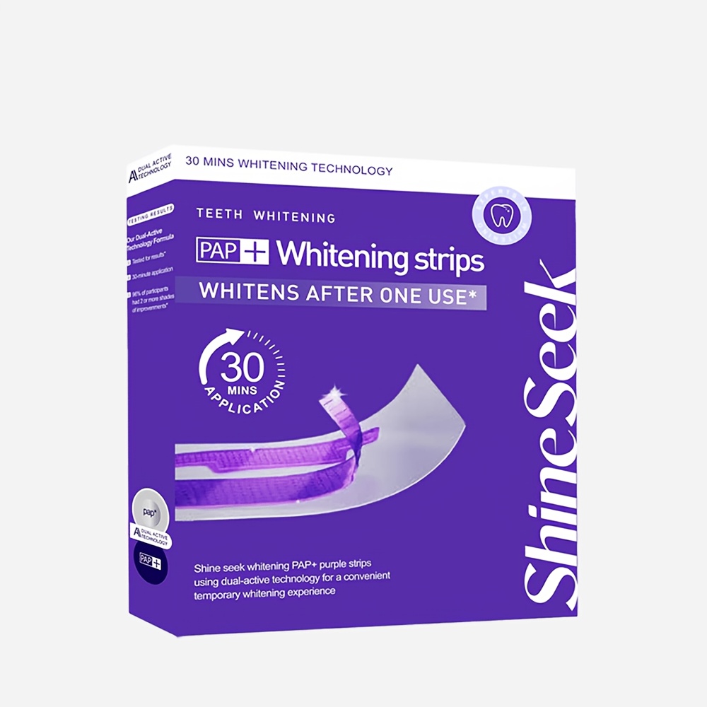 Image of 12pcs/6 Pairs All-new Formula Purple Pap And 30-minute Patches, No Hydrogen Peroxide, Gentle Teeth, Technology, Closer Fit To Teeth, Suitable For And Dates, Quick Teeth, Showcasing A Smile