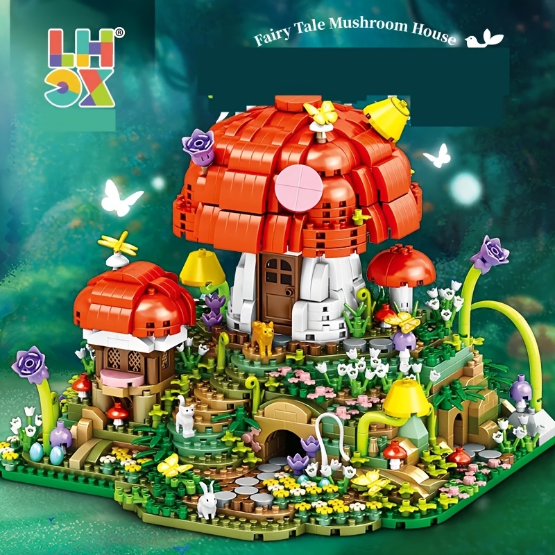2233pcs abs creative mushroom house building blocks set stackable