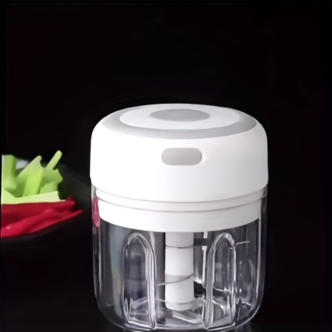 usb powered electric food chopper with   chopping portable cordless design safety switch   heavy duty stainless steel blades for garlic nuts vegetables fruits meat ideal for home kitchen travel camping   gadget kitchen appliance   durable construction   Product details 0