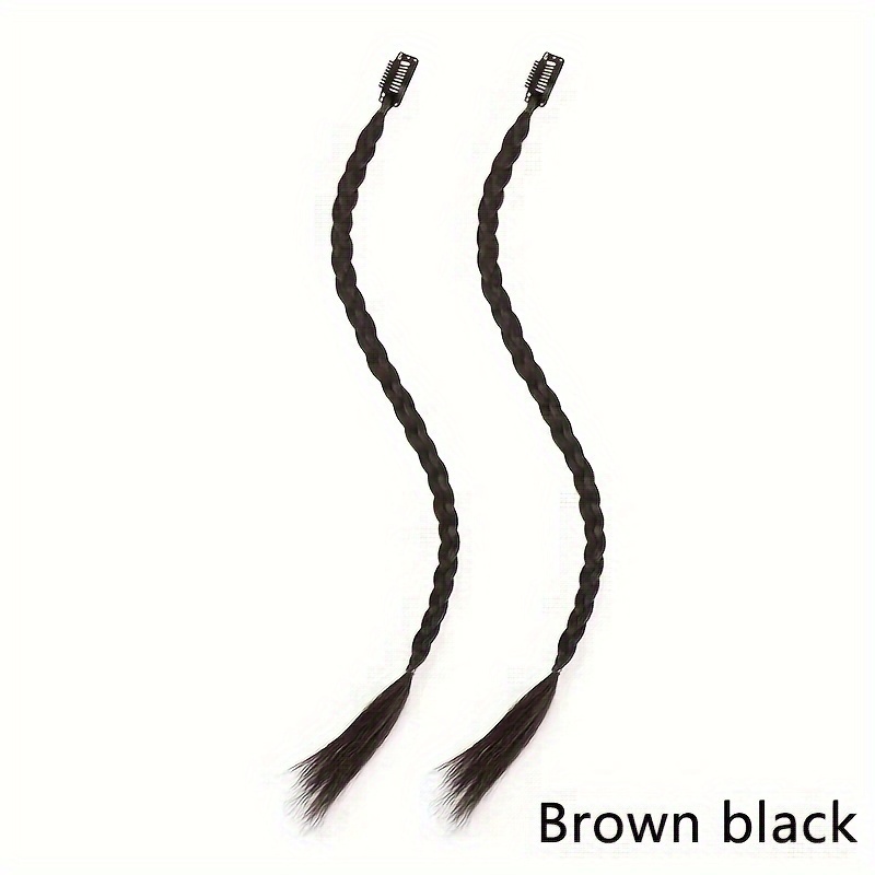 TEMU 2pcs Y2k Inspired Synthetic Braided Ponytail Extensions With Strong Bb Clips - Versatile For Daily Wear, Parties & Halloween, Hair Accessory