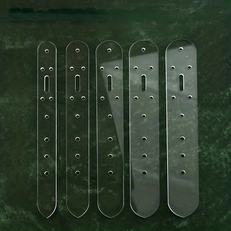 E-shop 5-teiliges Set aus transparenten Acryl-Gürtellochschablonen mit nummeriertem Positionierungssystem – DIY-Lederwerkzeug-Set für Gürtel,