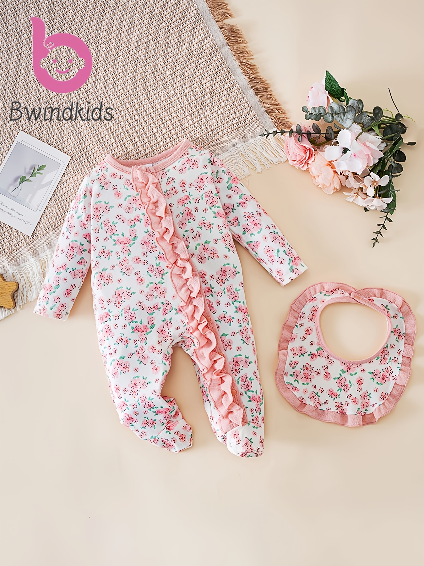 Baby Mädchen Sommer Outfit 3-teilig – Strampler, Shorts, Stirnband – 0-18 Monate