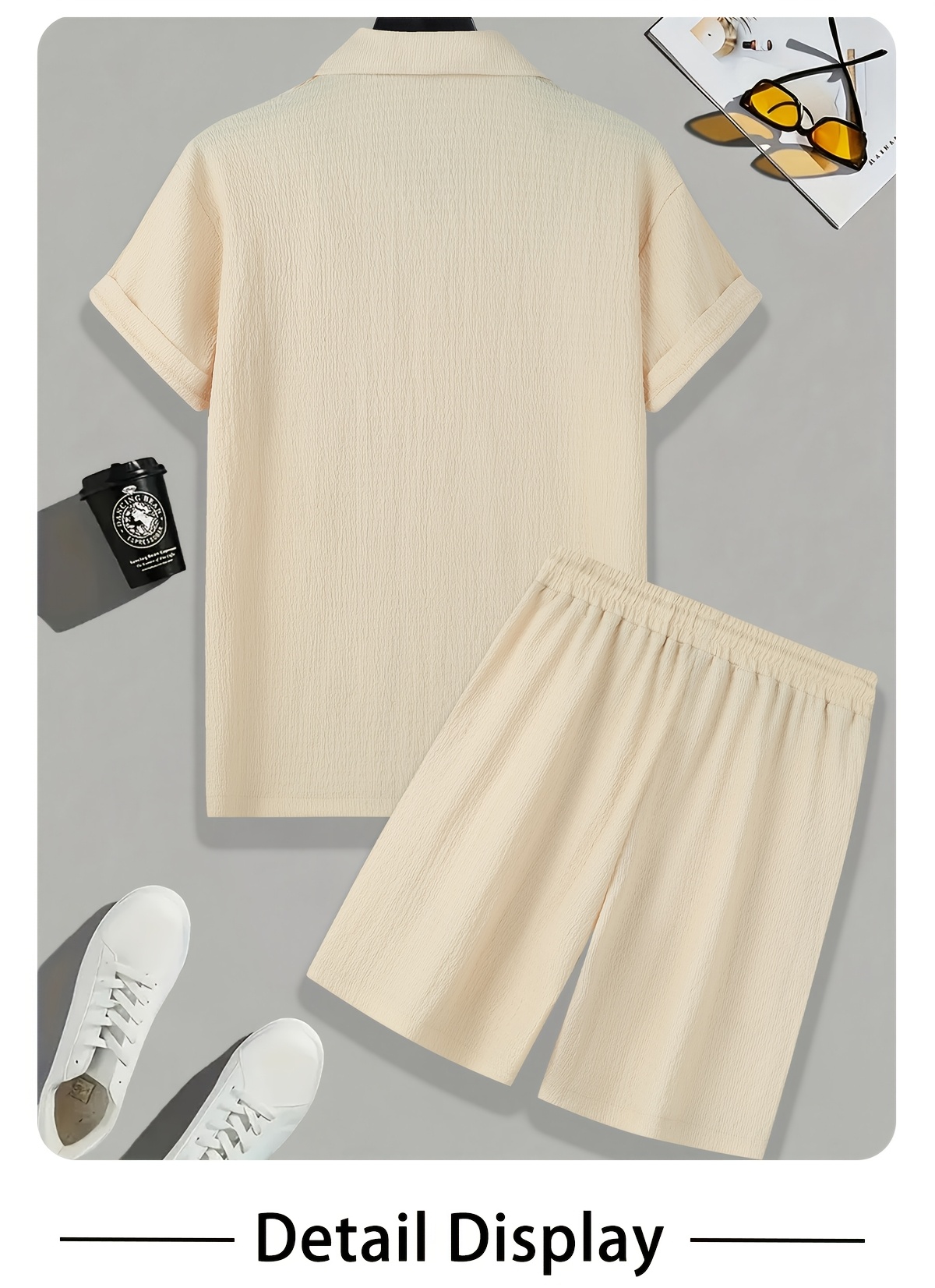 Men's Summer Casual Sportswear Set - High-Quality Shirts with Trendy Short Sleeves and Shorts 2pcs Set