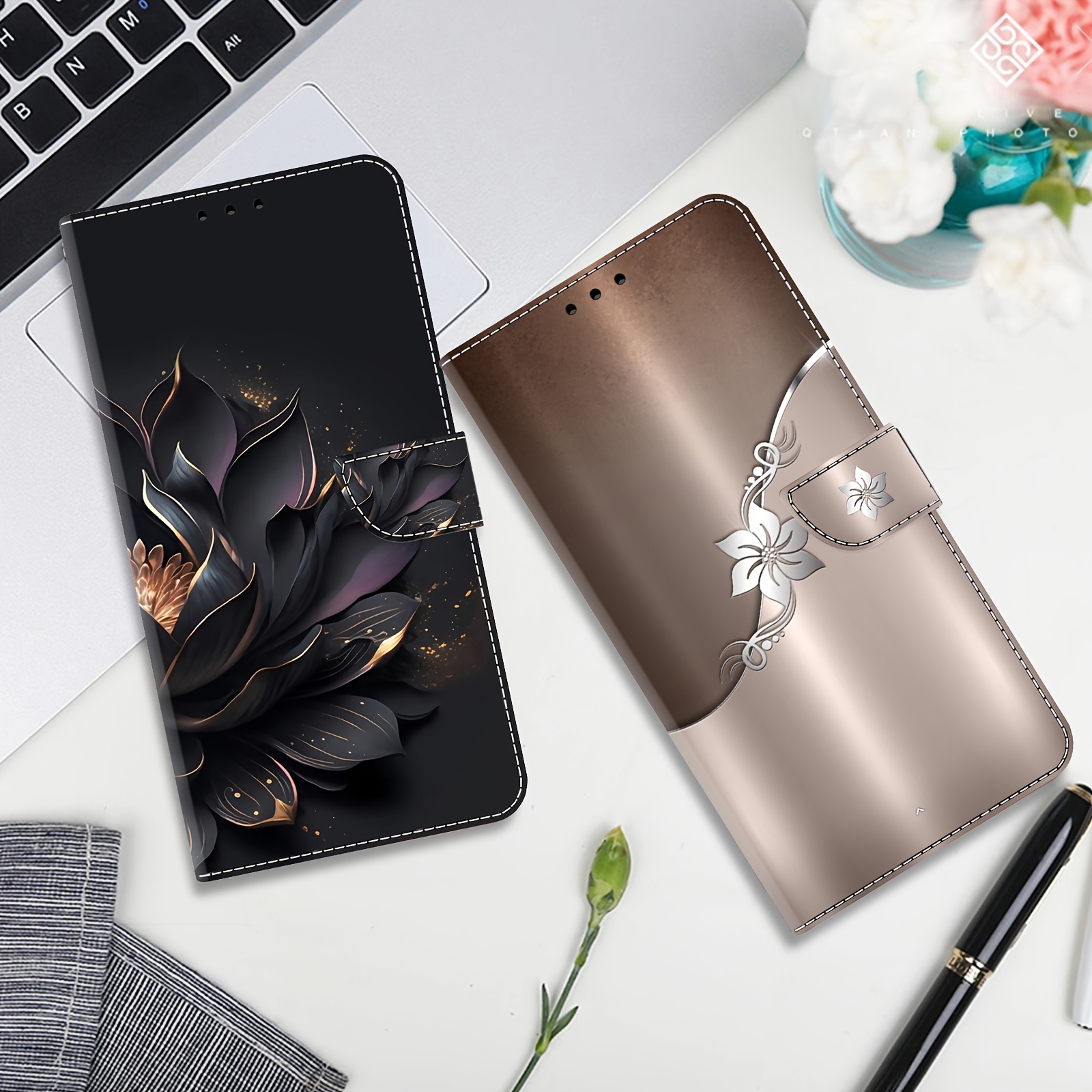 Husă Telefon - pentru Xiaomi Redmi Note 14/14 Pro/14 Pro+/13/13 Pro/13 Pro+/12/12 Pro/12 Pro+/11/11 Pro/10/10 Pro/9/9 Pro/8/8 Pro/8T Redmi 15 9 9C 10 10C 12C13C 14C A5, Model Floral Vintage Fluture, Tip Portofel, Piele Sintetică PU, cu Fermoar