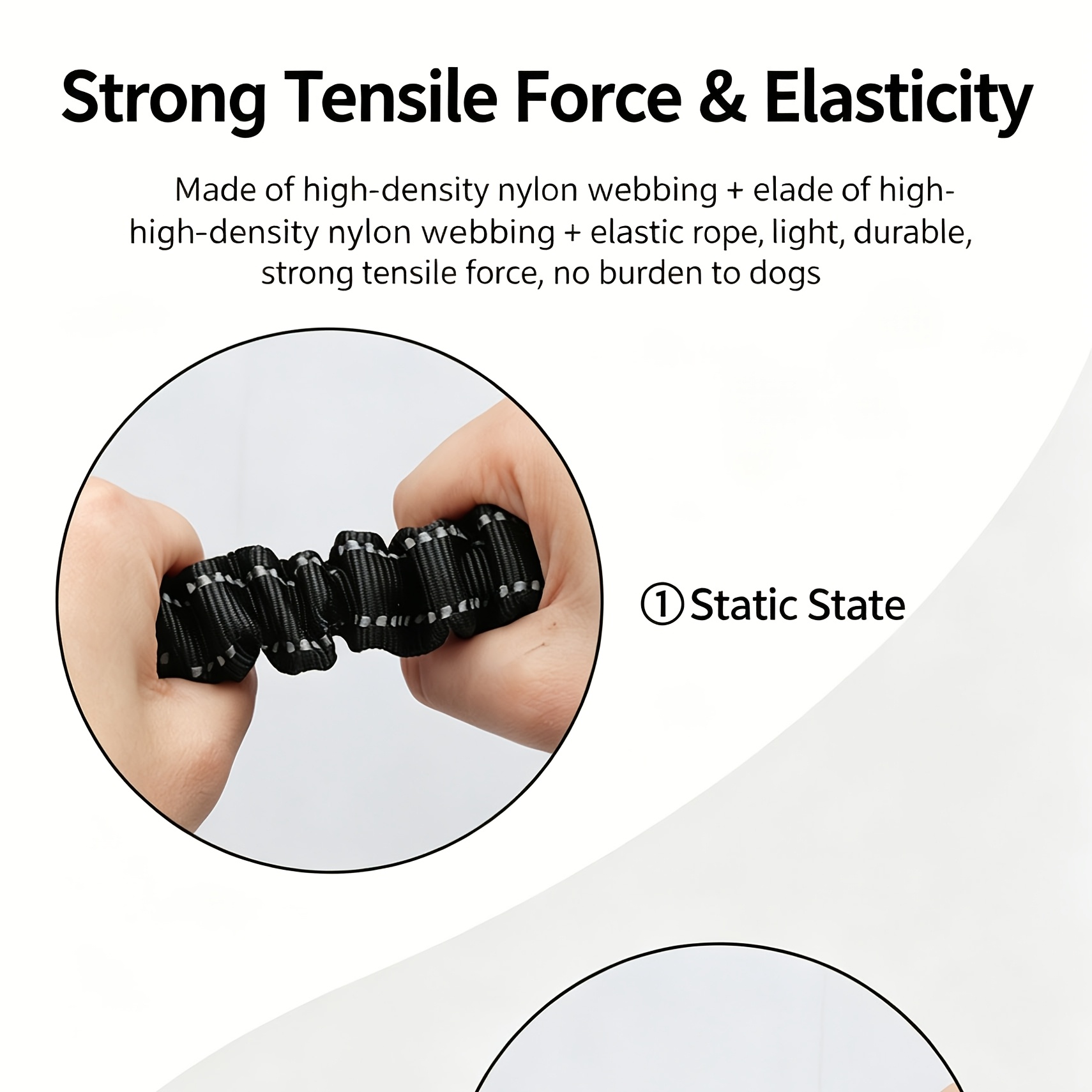 High-Elasticity Dog Leash with Sponge Handle