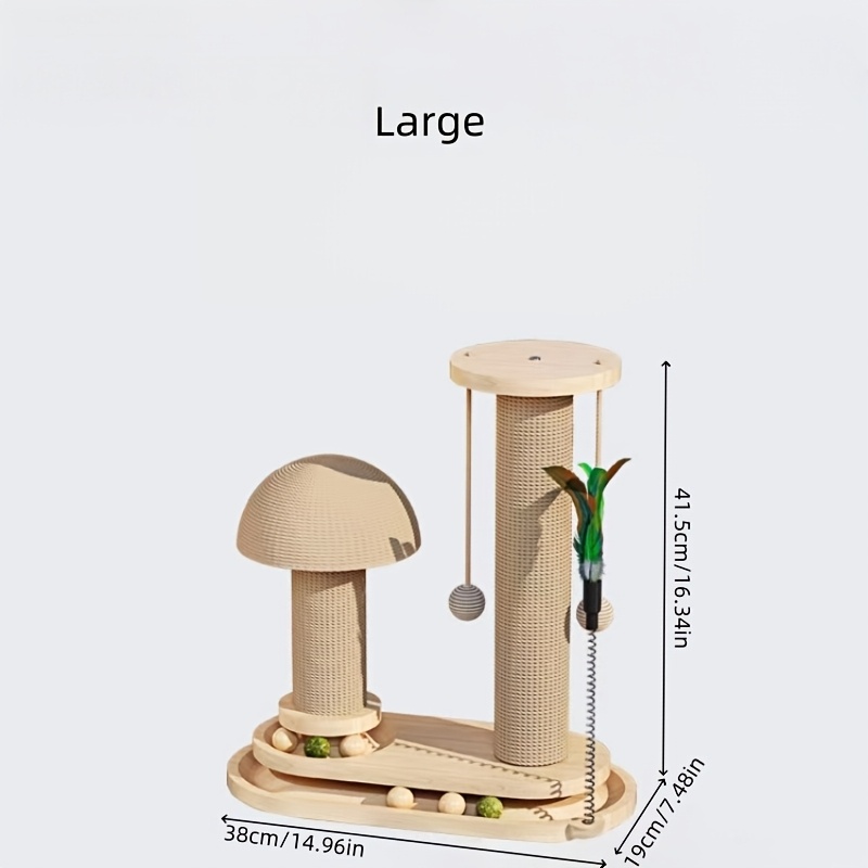 Solid Wood Cat Climbing Frame Without Occupying Space, Vertical Sisal Cat Scratching Column, Wear-resistant, Self Entertaining, And Integrated Cat Claw Board