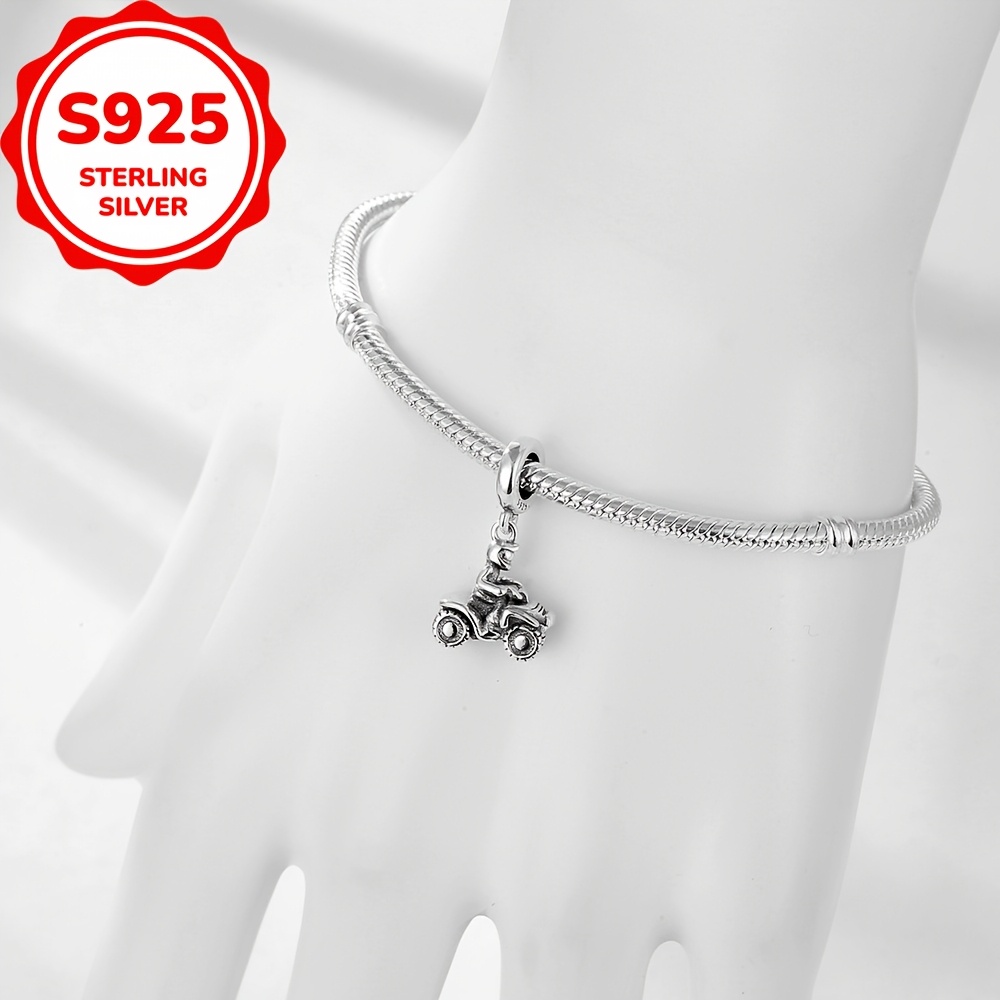 925 Sterling Silver Motorcycle Pendant for Jewelry Making