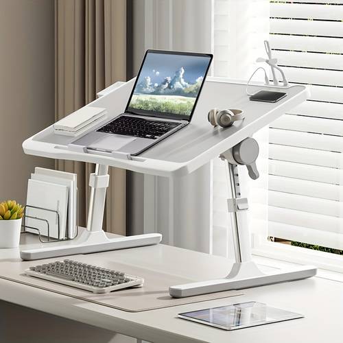 folding desk home office computer desk usb lamp fan drawer portable laptop desk for bed sofa reading writing lazy study desk foldable laptop bed tray table adjustable laptop bed height and angle