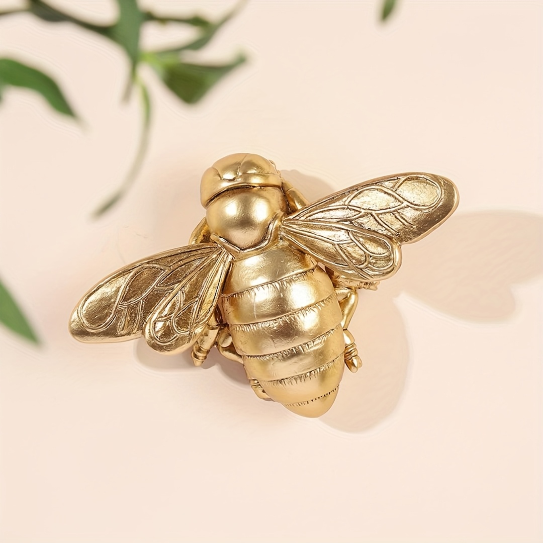 8-teilige Bienen-Wanddekoration Aus Holz – Bauernhausstil, In Gold, Für Innen & Außen