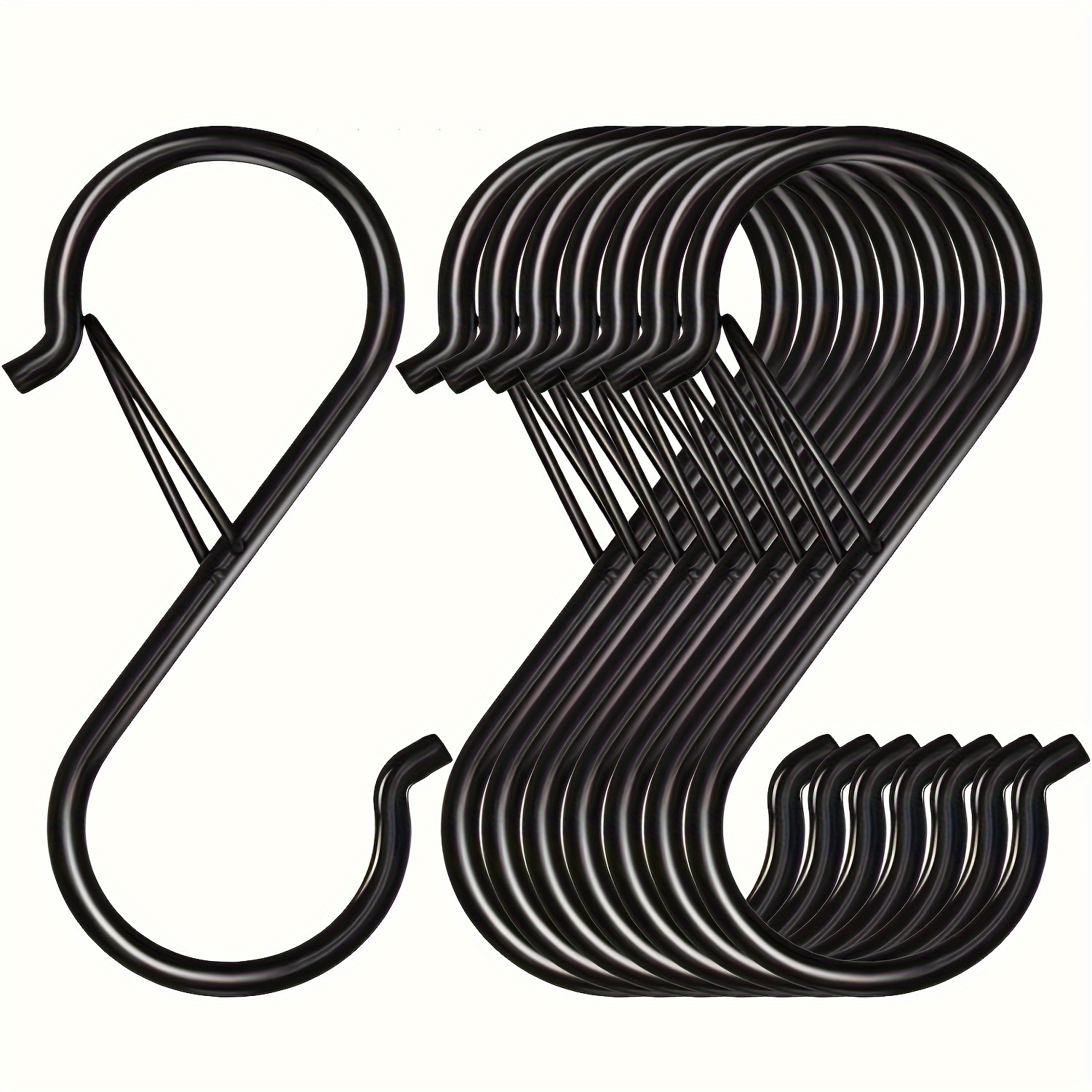 

8 Pcs Heavy-duty S-shaped Iron Hooks With Safety Buckle, Anti-rust Coating, Multi-purpose Hanging Hooks