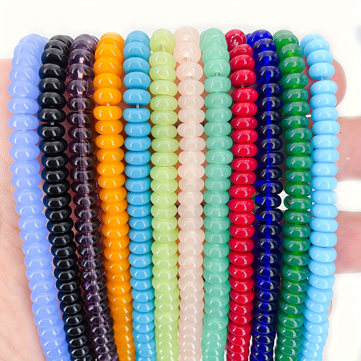 

Glass Beads For Jewelry Making, 3mm-6mm Wheel Beads, Assorted Colors, Diy Craft Bead Set For Bracelets And Accessories