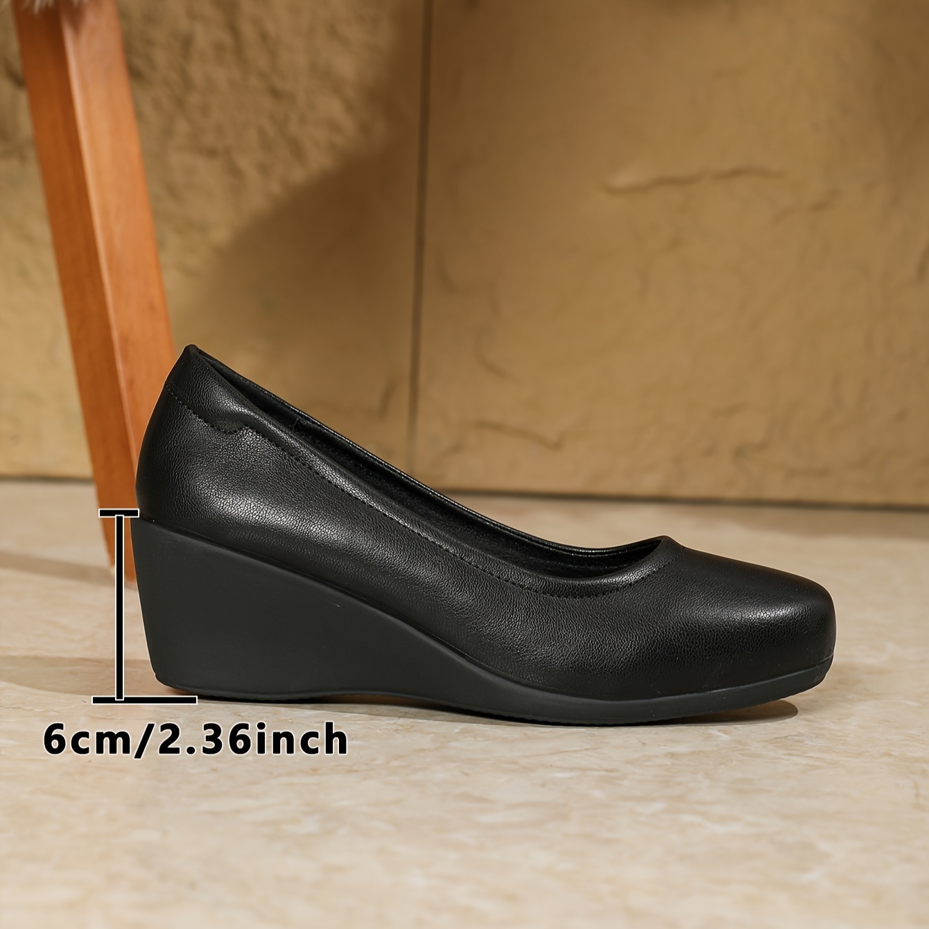 Women Wedge Heels match Square Toe Slip Shoes Comfy Temu Georgia