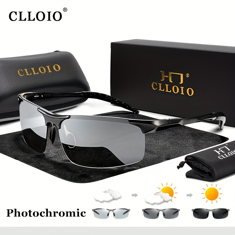 

Clloio 's And Women' Trend Sunglasses Magnesium Aluminum Alloy Frame Half Frame Large Frame Polarized Photochromic Glasses For Cycling, Party, Outdoor Fishing, Hiking, Golf, Sports Eyewear 8177