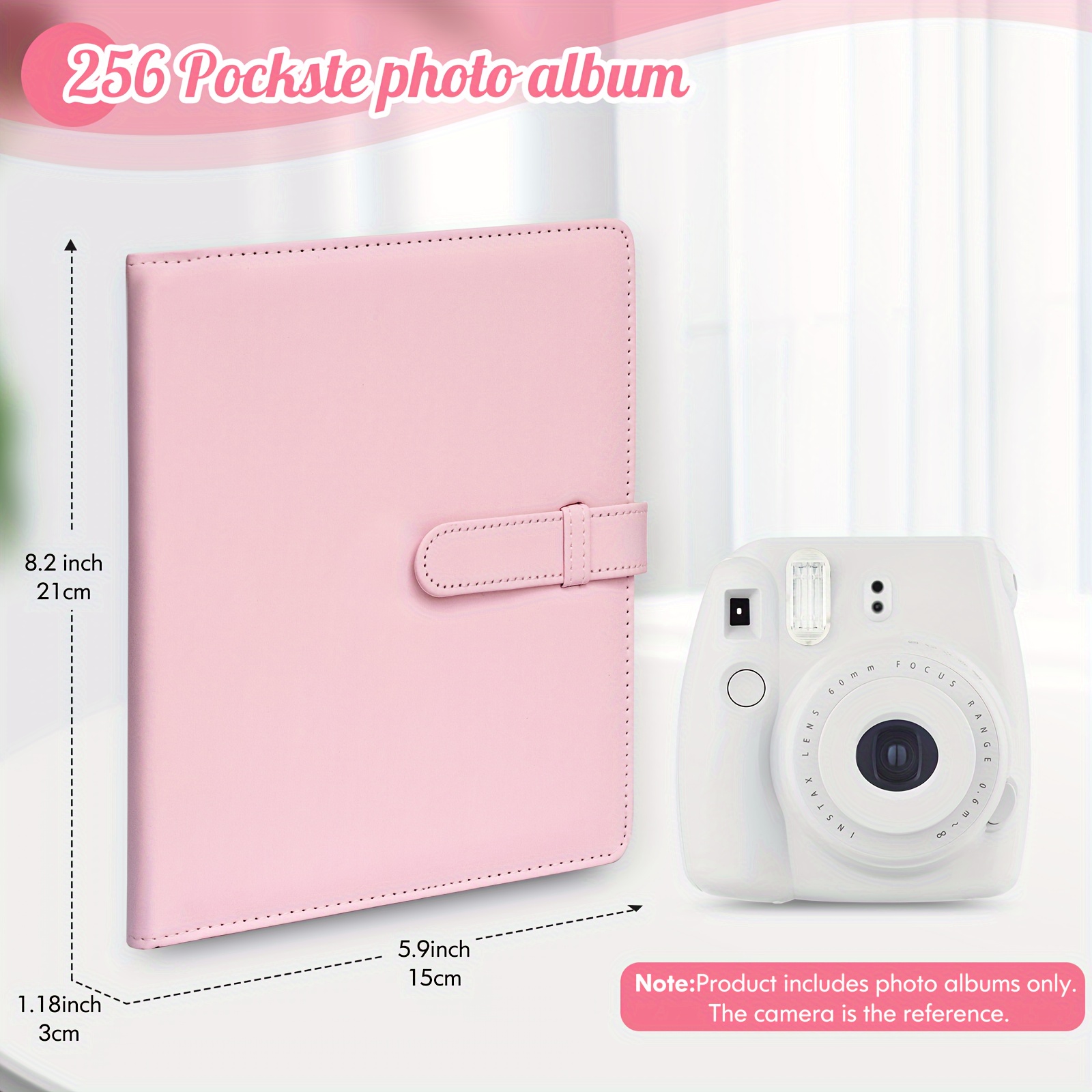 64 Pocket Photo Album Case For Fujifilm Instax Mini 12 11 9 8 7 50s Storage  Pink