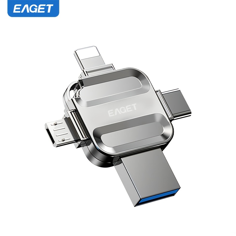 TEMU Eaget I71 4-in-1 Usb+ For Iphone+micro Usb+type-c Port Photo Stick, Usb 3.0 High Speed For Iphone Storage For Iphone Flash Drive Video/photo