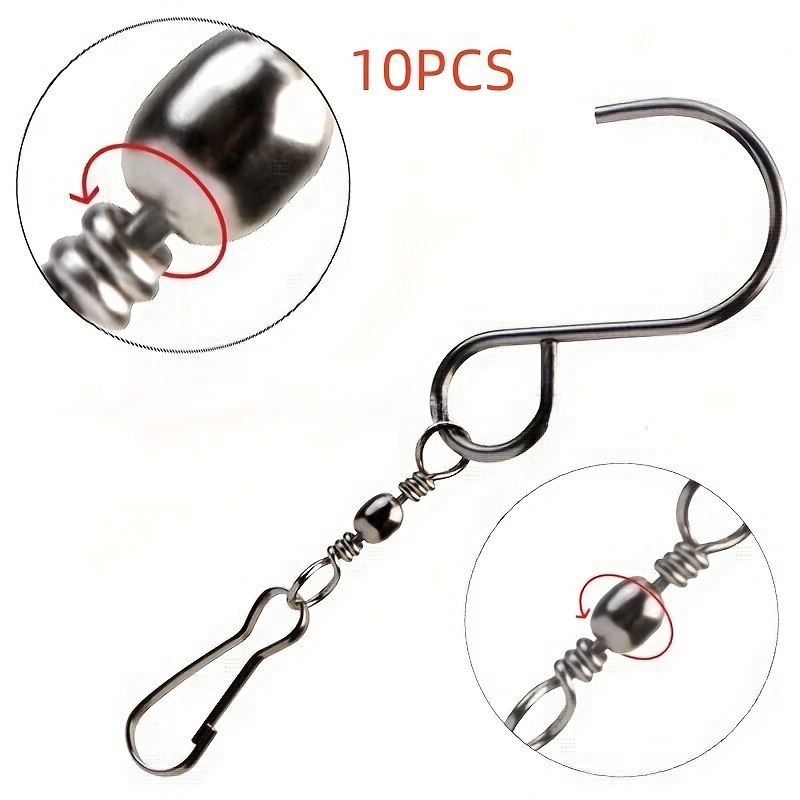 Image of 10pcs S-type Stainless Degree Rotating Small Bearing Wind Chime Hook Metal Hanging Rotatable Hook Small Flower Basket Hook