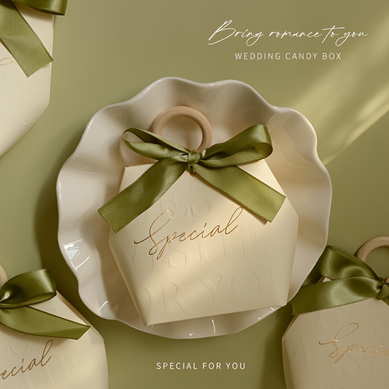 TEMU Geschenk für Sie/Ihn 10 Stk. exquisite tragbare Papierverpackung Papiertüte tragbares Geschenk für besondere Tage, Heißprägeverfahren-Druck,