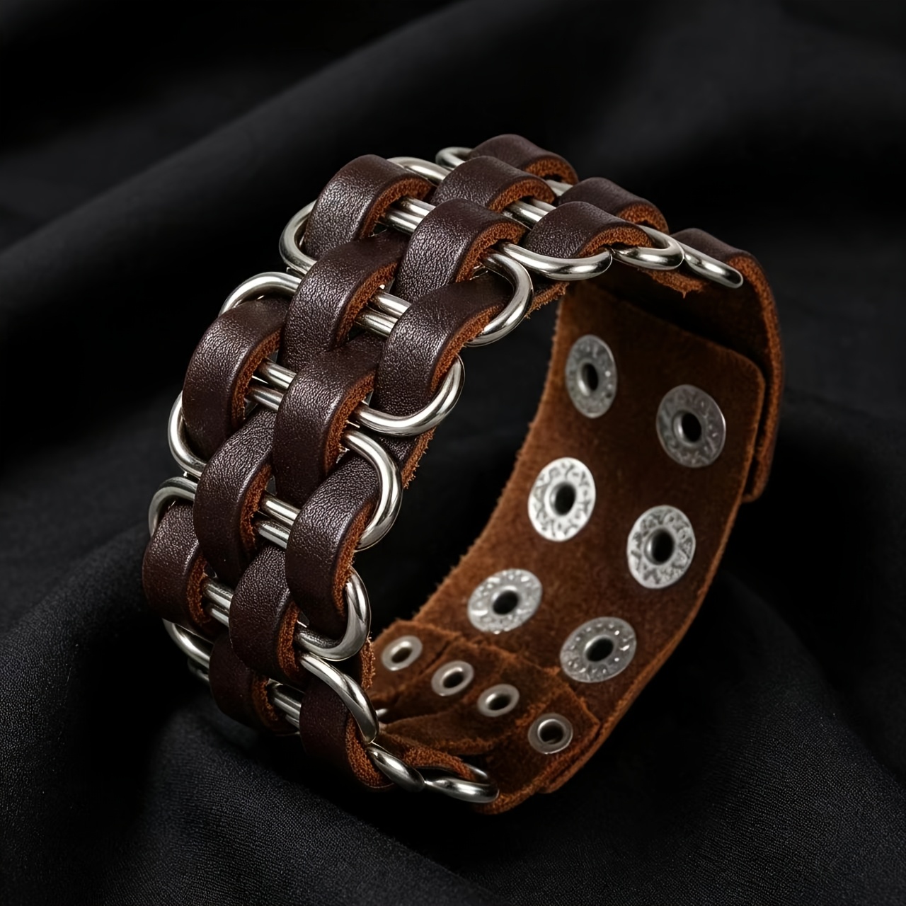 Men's Exquisite Woven Metal Ring Bracelet