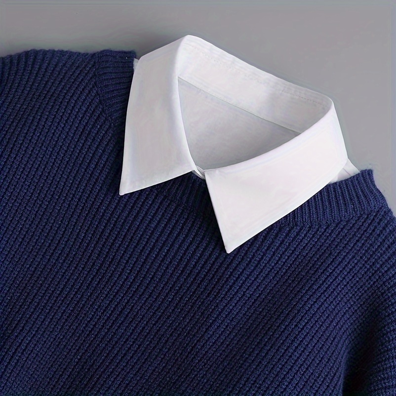 Faux Col Réglable Avec Perles Artificielles Détachables - Accessoire Bureau Et Soirée Unisexe