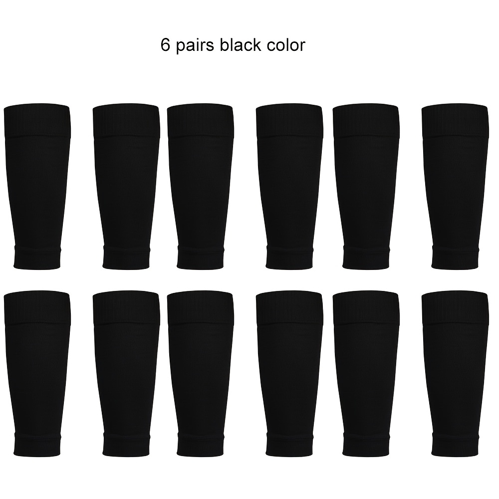 TEMU 6 Pairs Of Anti-slip Sports Socks For Men And Women, Football Anti-friction Leg Guards, Solid Calf Socks.