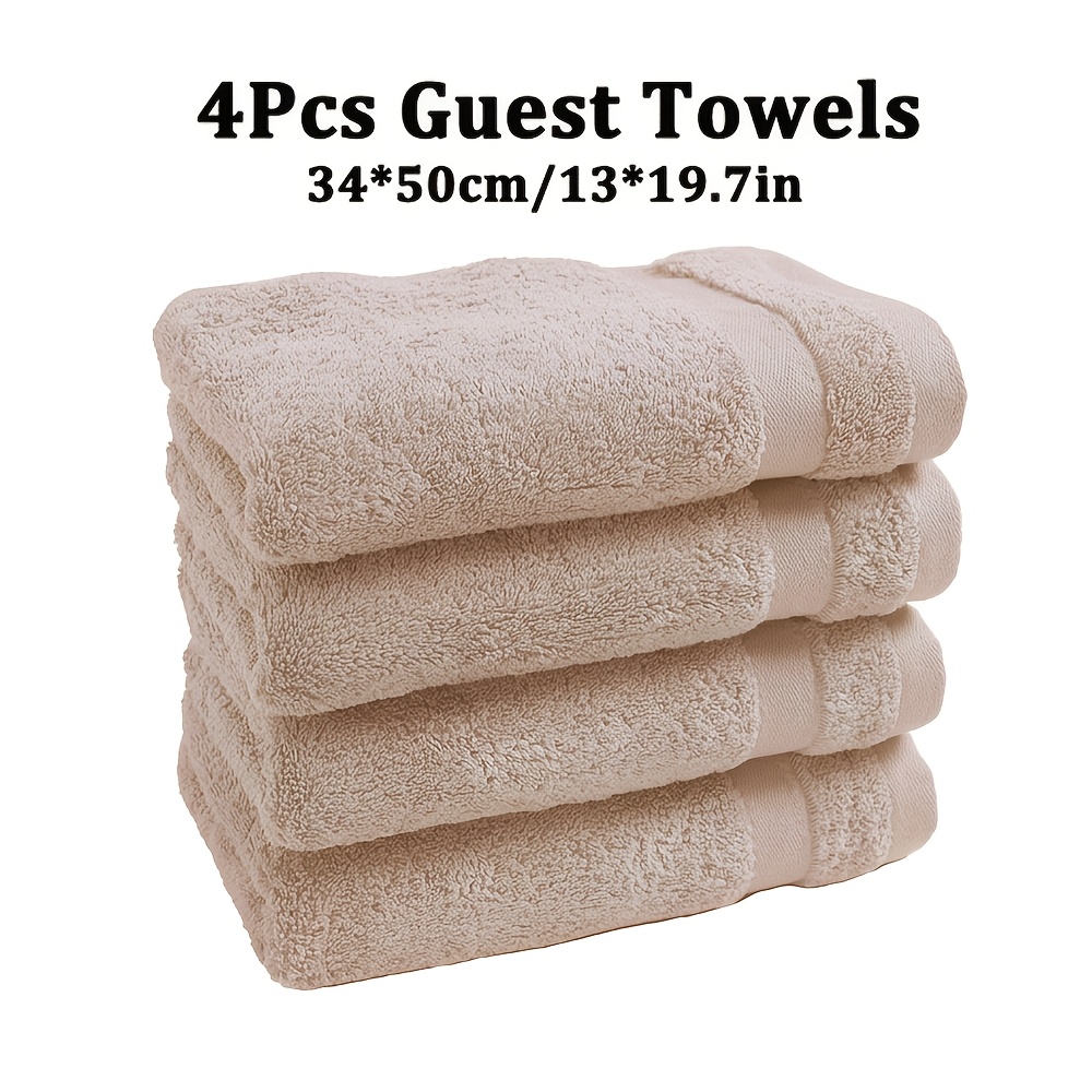 4pcs Cotton Guest Towels, 34*50cm/13*19.7in, Solid Cotton Material, Lifting , Absorption, Fitness Sweat Wipe, Multi-scene , Suitable For Bathroom, Shower, Gym