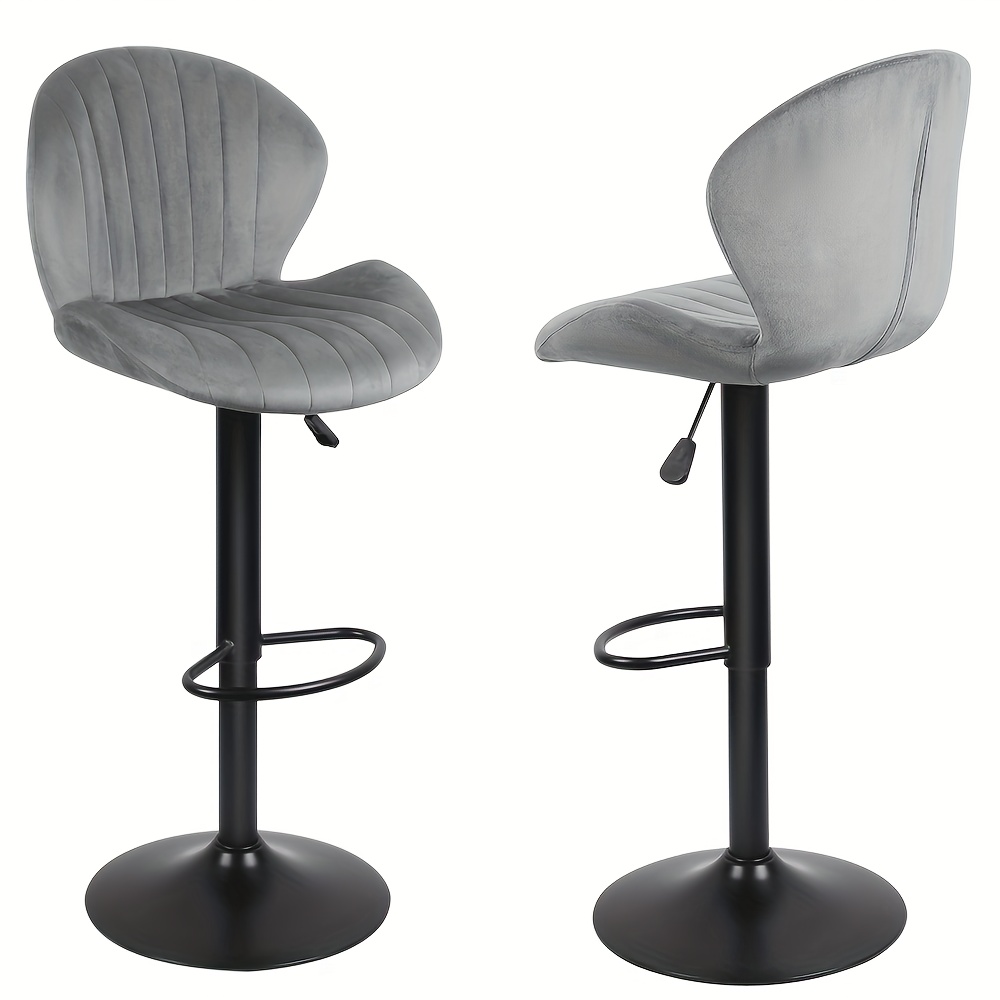 TEMU 2pcs Tabouret de Bar en PU Tabouret de Bar Réglable en Hauteur Tabouret de Cuisine 360° Pivotant Tabouret de Bistro en Cuir PU et Métal Noir-image-17601210578957