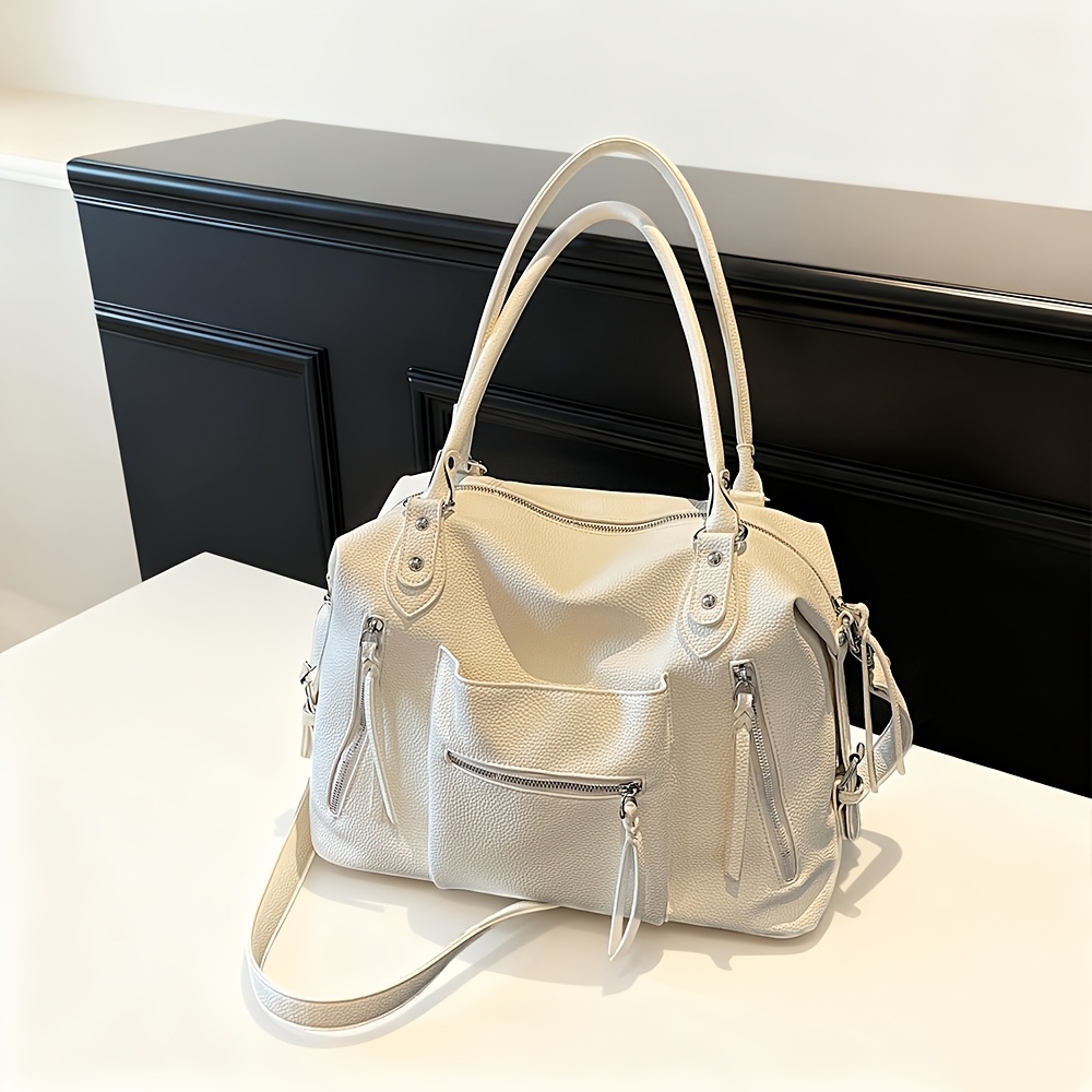 Image of Chic For Women, Featuring A Spacious Black Tote And Shoulder Bag
