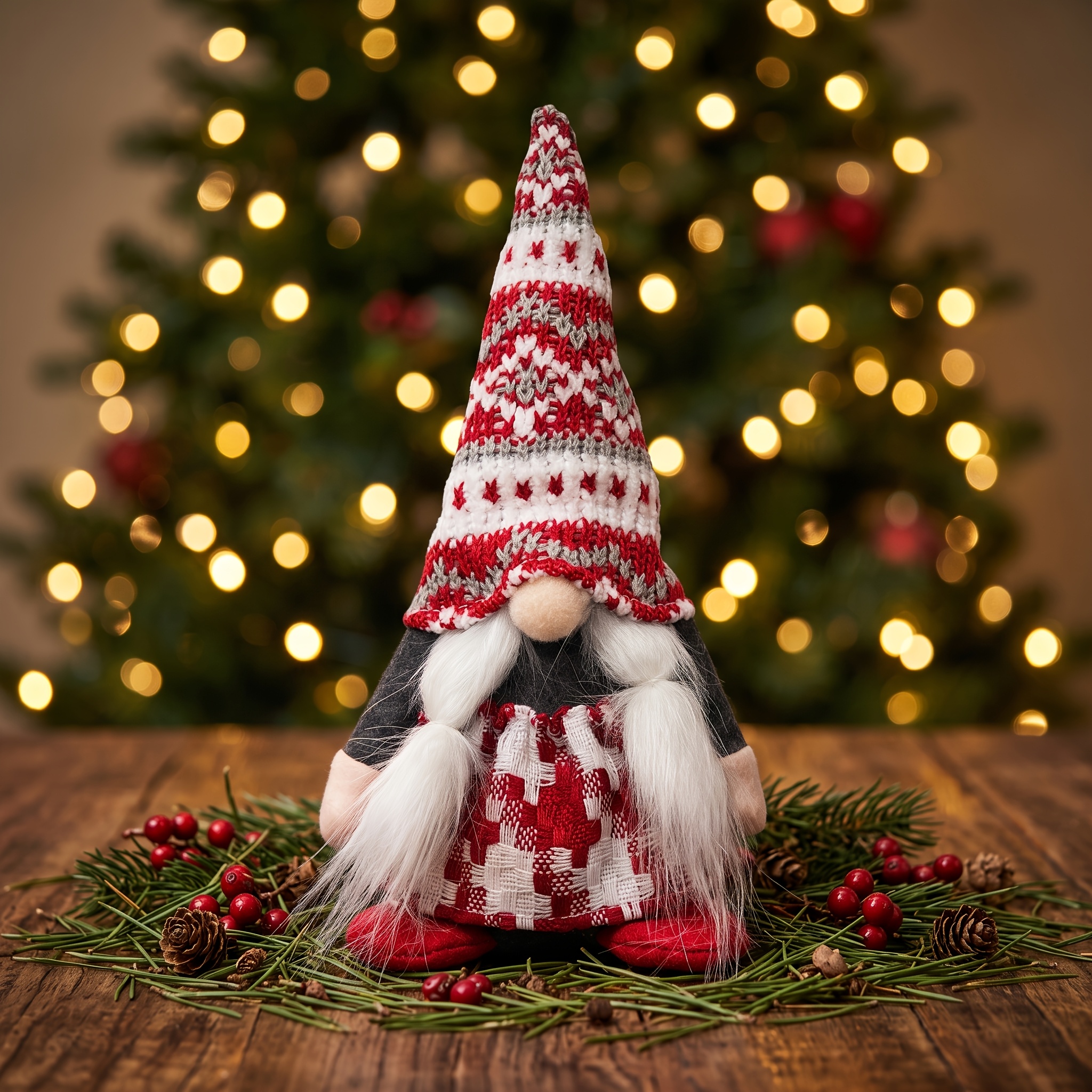 TEMU Figurines , poupée gnome de Noël, décoration de style nordique, vieil homme visage, décoration de Noël parfaite pour accrocher à et à l'hôtel,