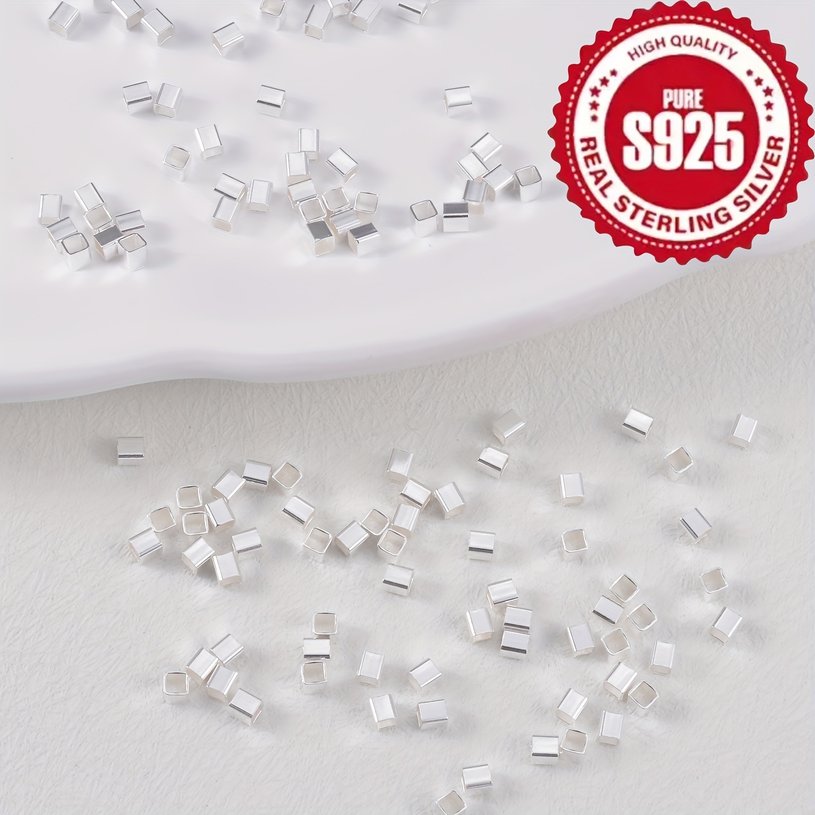 100pcs S925 Pure Silver DIY Spacer Beads for Jewelry Making