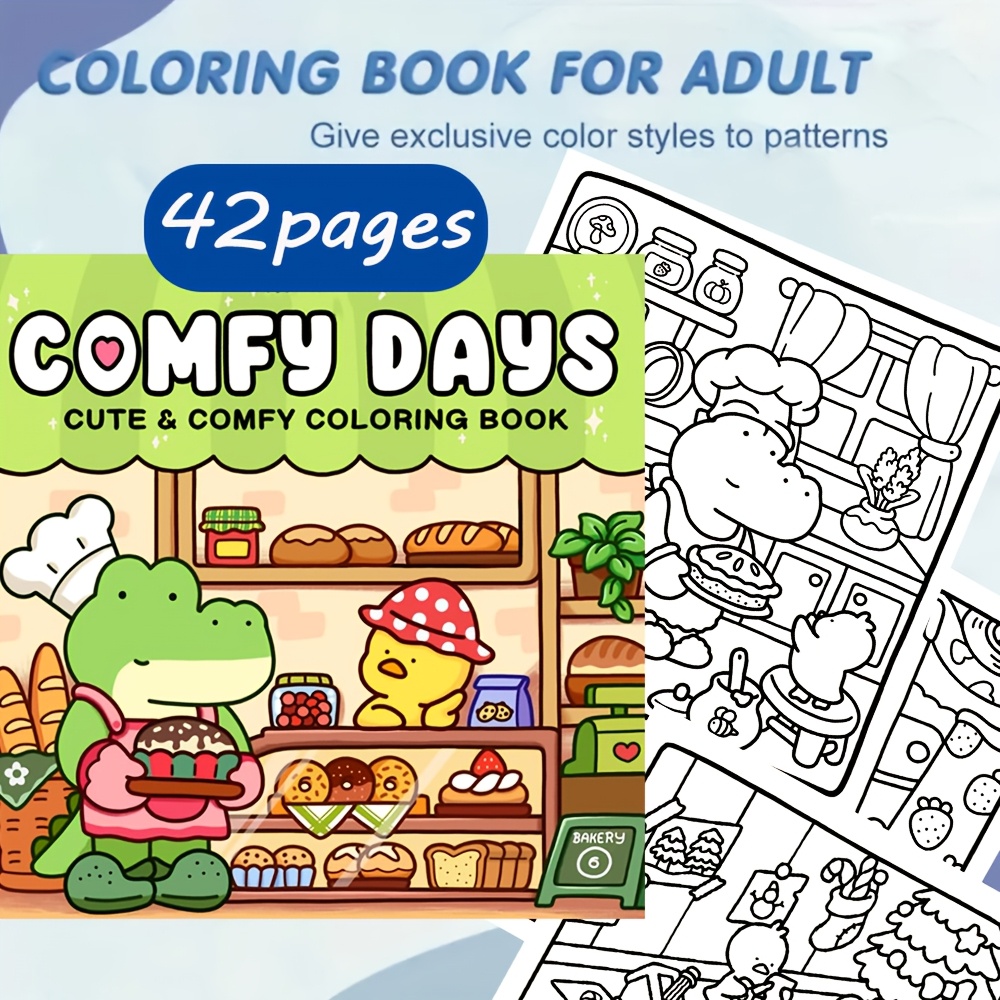 

Comfy Days: Painting Drawing Drawing Book, With 42 Pages Of Individual Page Illustration, Adult Casual Relaxation Coloring Book