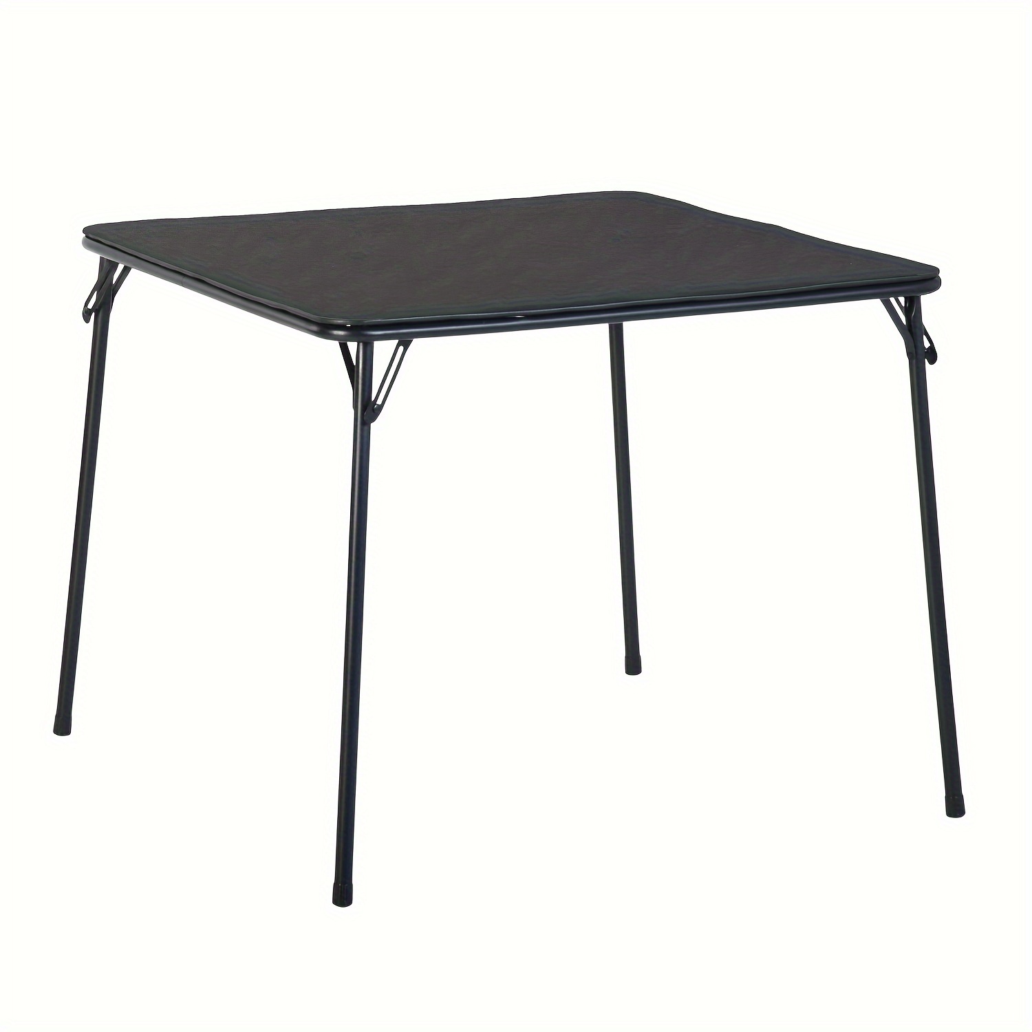 

Modern 33.5" Square Folding Table, Pvc Material With Leg Base, Space-saving Foldable Desk For Dining Room, Kitchen, Living Room, And Outdoor Events - Black, Table For Living Room