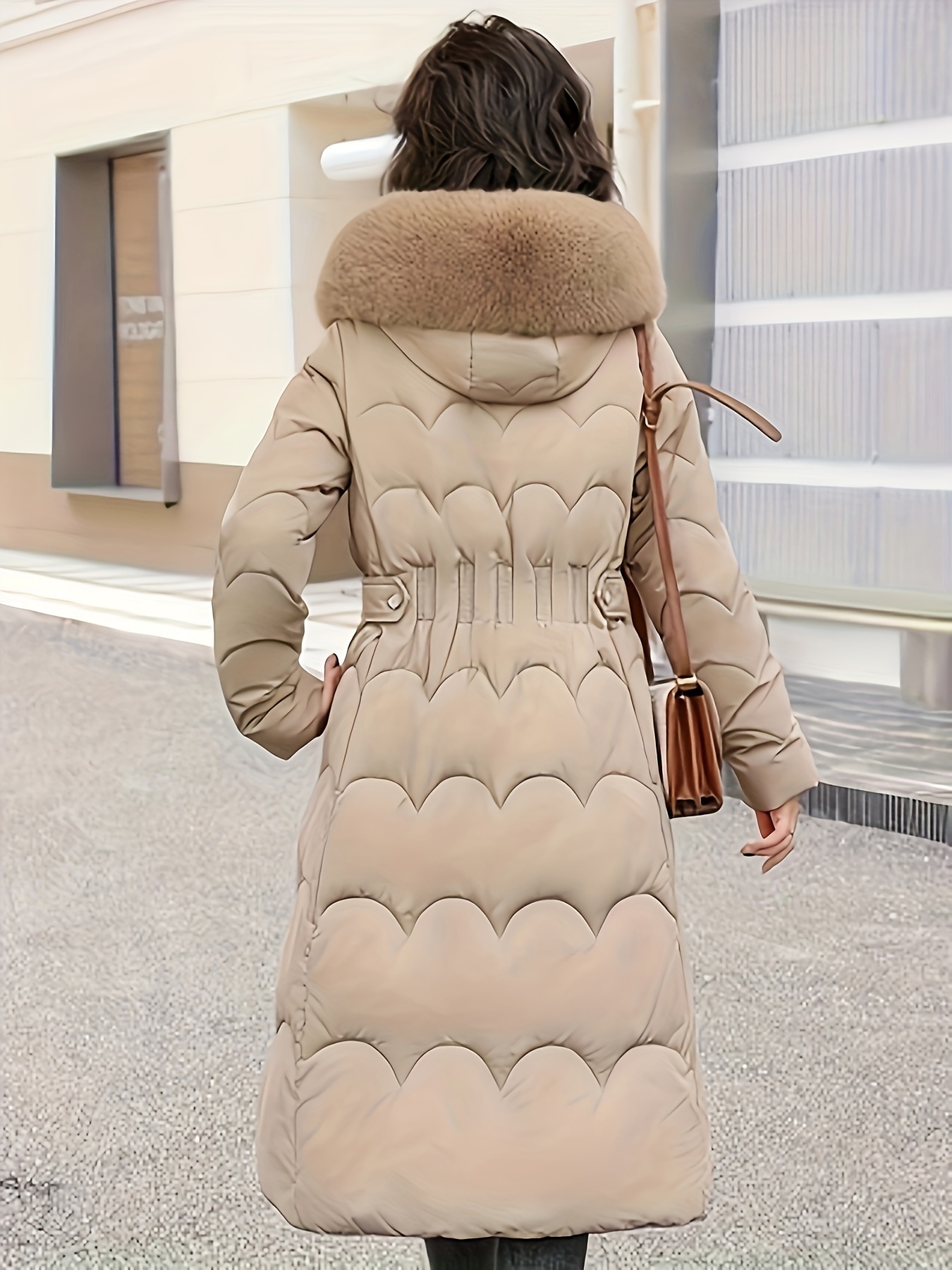 elegant long polyester padded jacket coat women 100 Temu