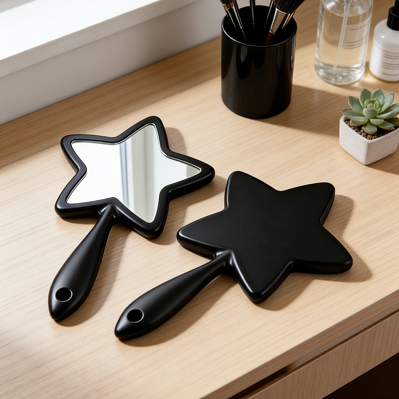 Electroplated Star Hand Mirror, Portable Compact Mirror