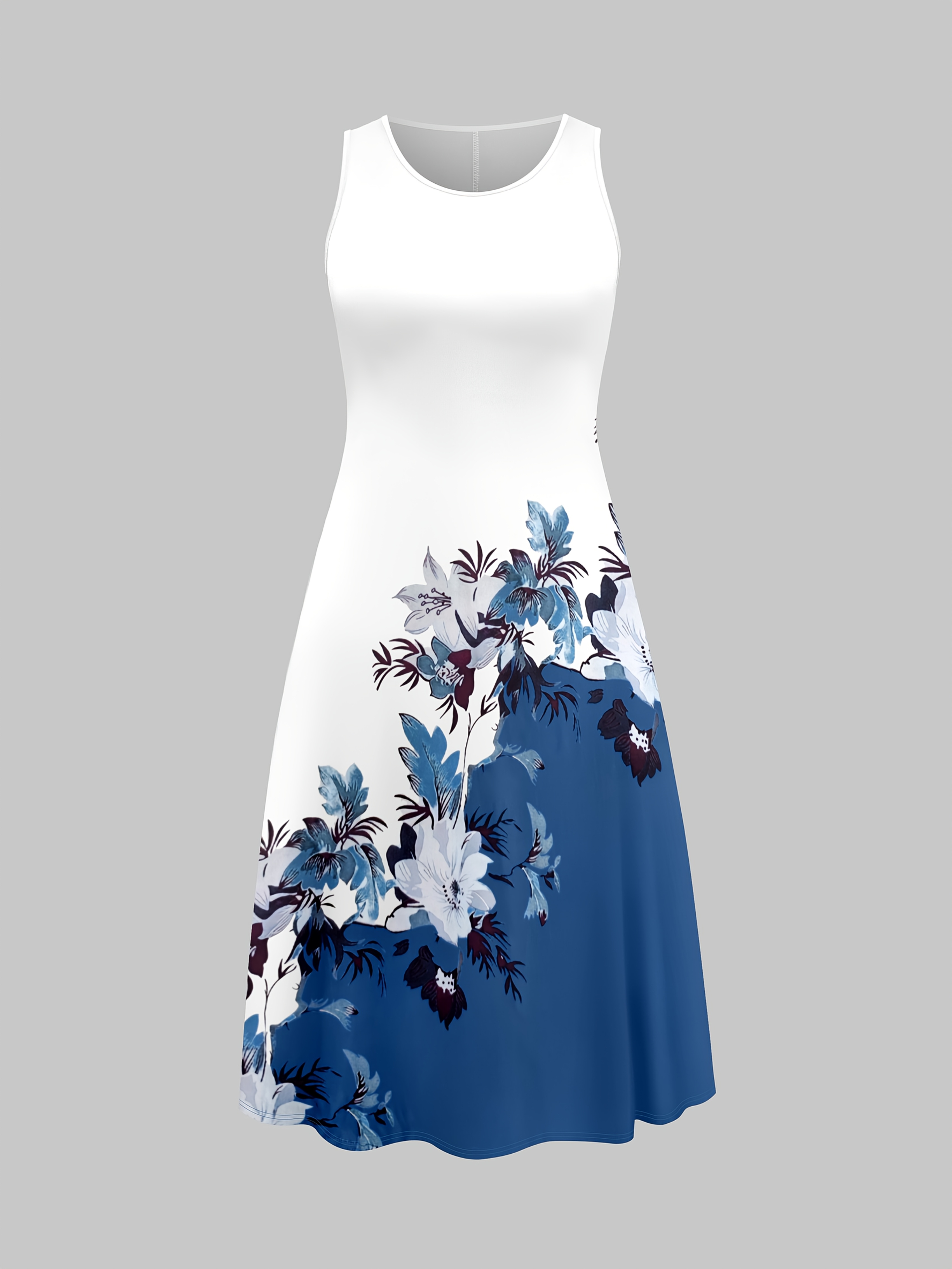 Fashion Women's solid color small cardigan and floral print patchwork dress two-piece set