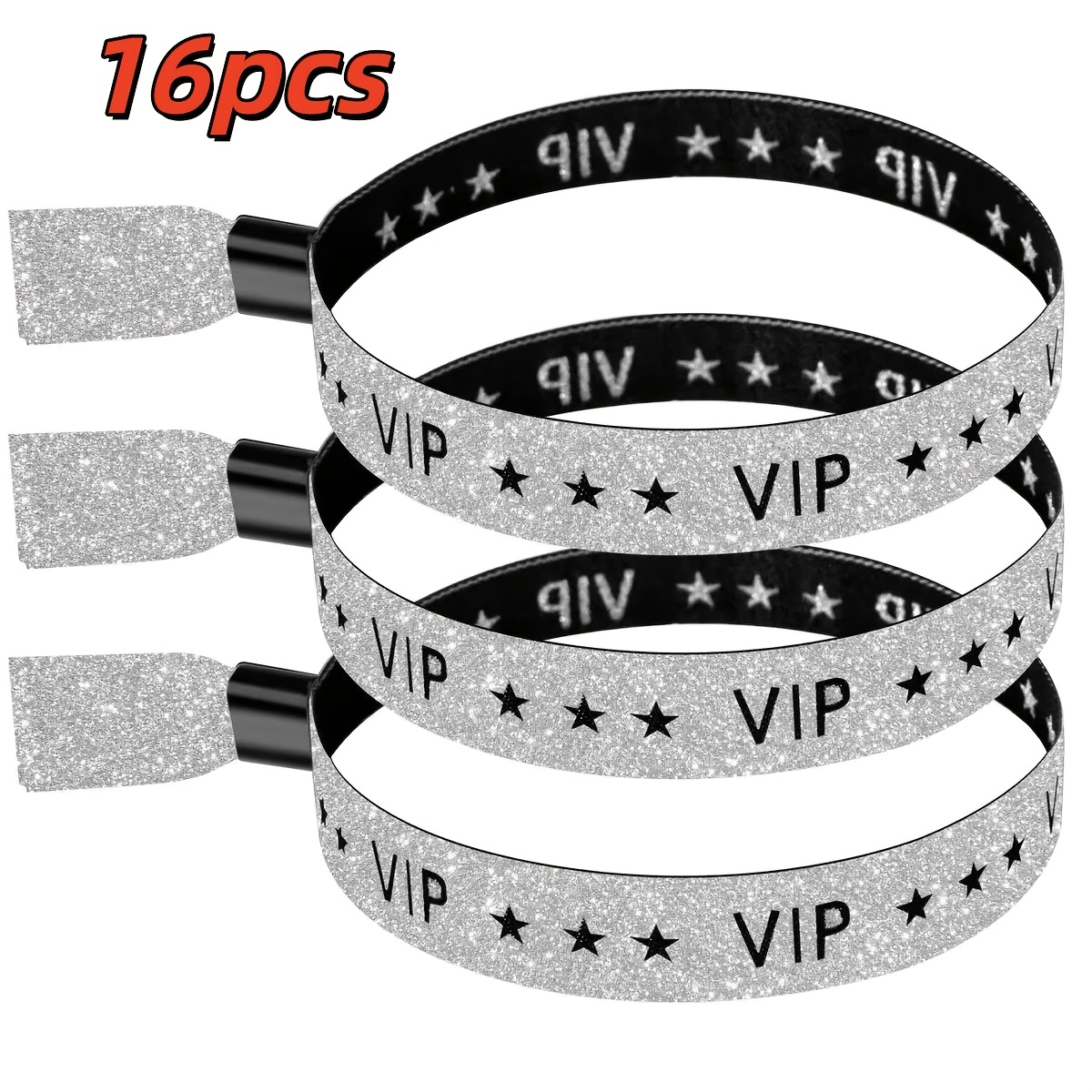TEMU Lot de 16 bracelets pour événement, fête, mariage, étiquettes tissées pour bar, fête, événement, étiquettes tissées d'enregistrement VIP,