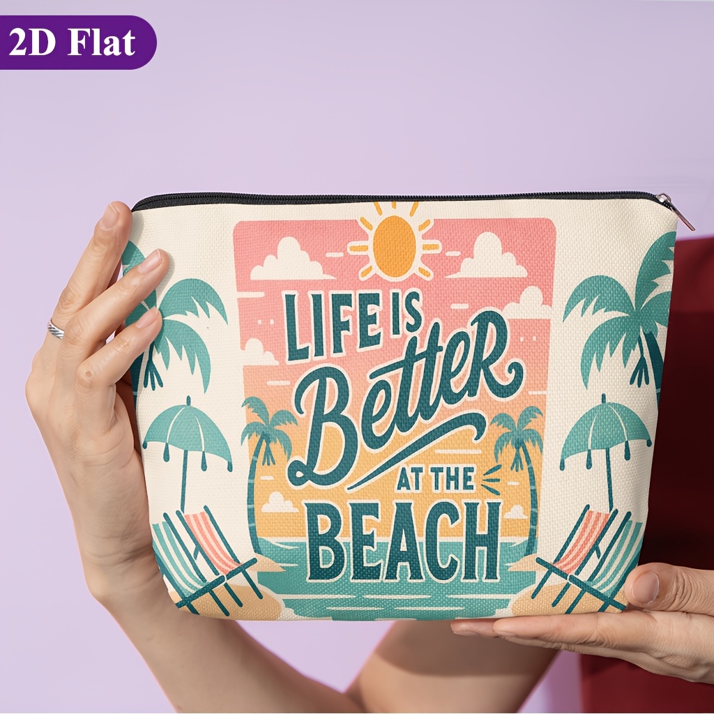 TEMU Cosmetic Bag 1pc, Better , Stylish Zippered Wallets, Work Snack Bags, Skincare Product Organizers, Double-sided Printed Cosmetic Bags, Student