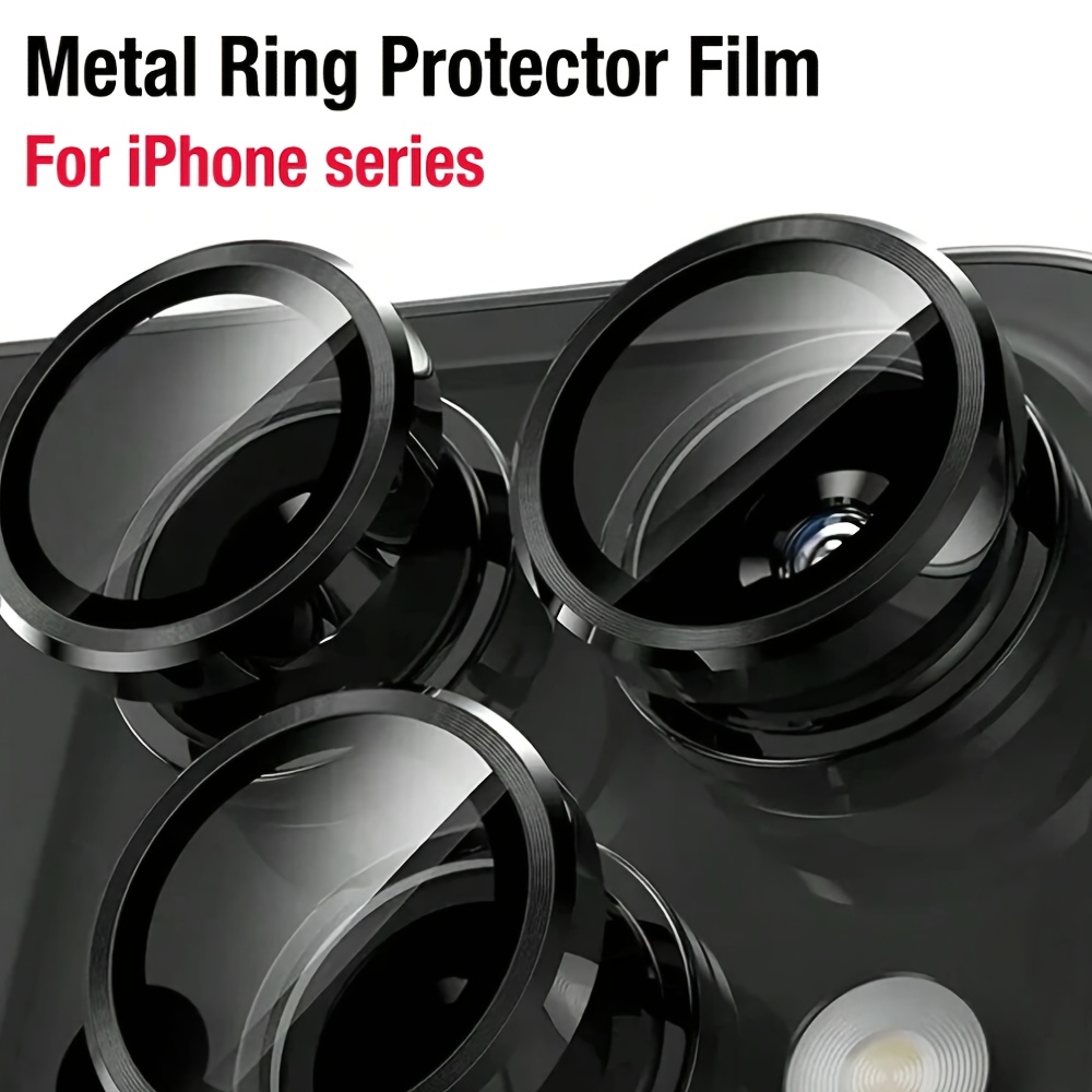 1 set black cd   scratch resistant ultra clear tempered glass camera lens protector suitable for the camera lens of for iphone 16 6 1 inches and for iphone 16 plus 6 7 inches featuring a 9h tempered glass metal independent ring cover