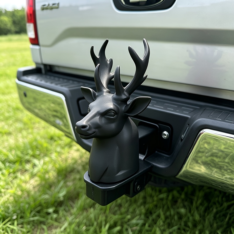 TEMU Universal 50mm Trailer Ball Realistic Deer Head Ornament Anti-rust Waterproof Tow Hitch Protective For Vehicle Towing Decoration