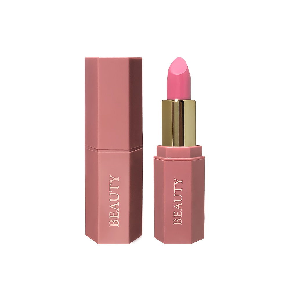 Image of Misty Prism Lipstick Matte Pink Nude Lipstick For Women, Long Lasting Moisturizing Lip Color, Lightweight Smooth Korean Style Makeup Lipstick Gift For Girls