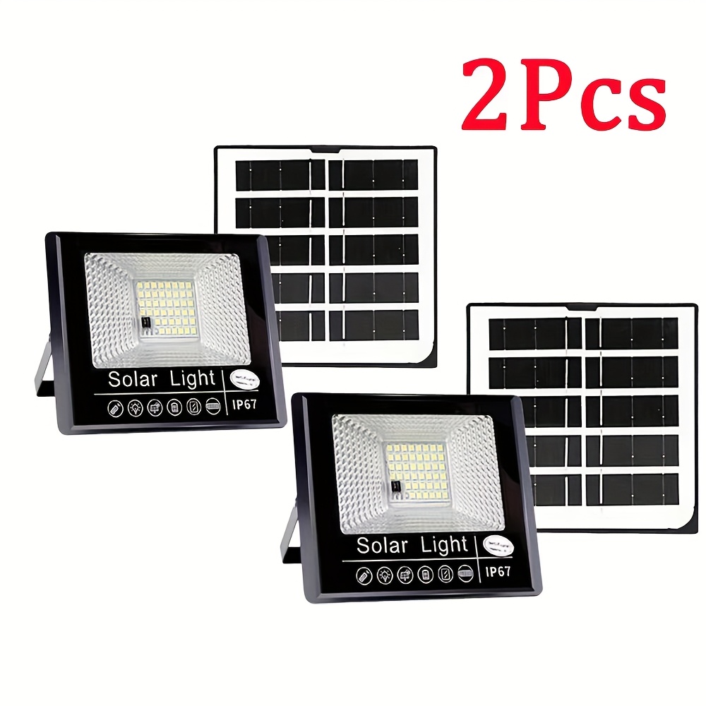 TEMU 1/2/4 Sets Of Solar Floodlights, Equipped With Human Sensors, 6500k Color, Ip67 , 3 (dusk To Dawn And ), Suitable For Garden, , Barn Safety