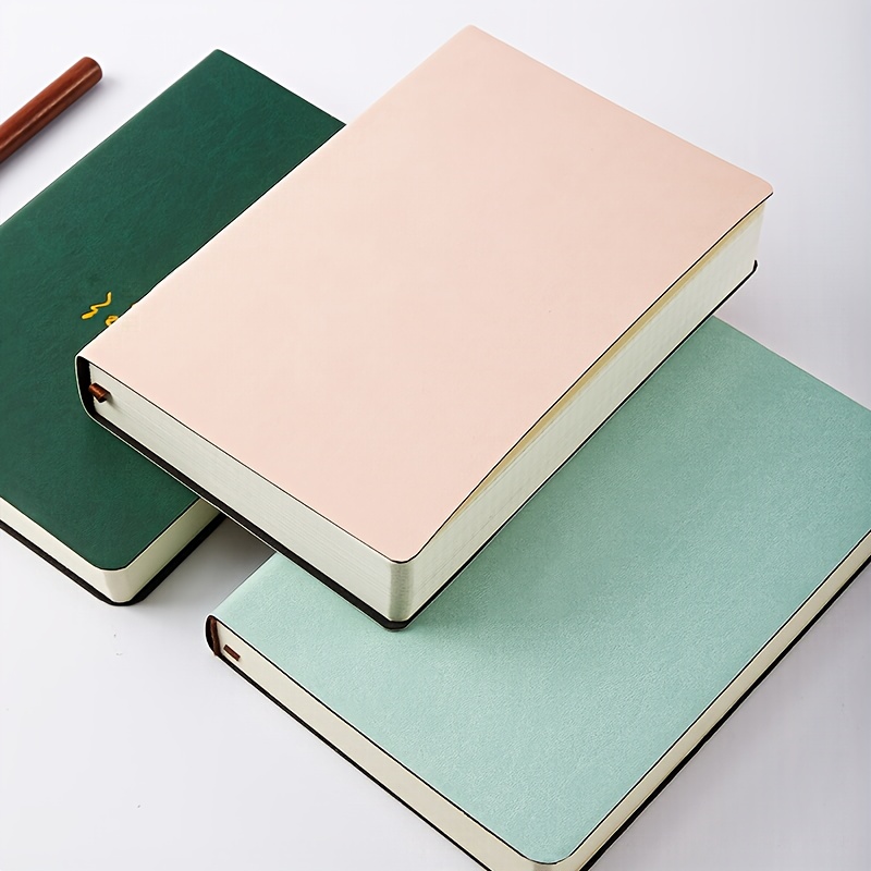 

Vintage A5 Notebook - Spacious Thick Pages Journal With Soft Cover For College And Business Use | Durable And Professional Writing Book With Personalized, Dated Features In English - 1pc