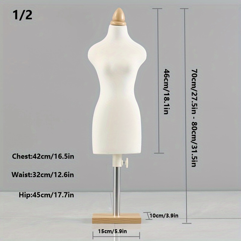 TEMU Miniature Dress Form Mannequin Set For Sewing, Beige - Includes 1/4, 1/3, /2 Scale Models For Garment Design