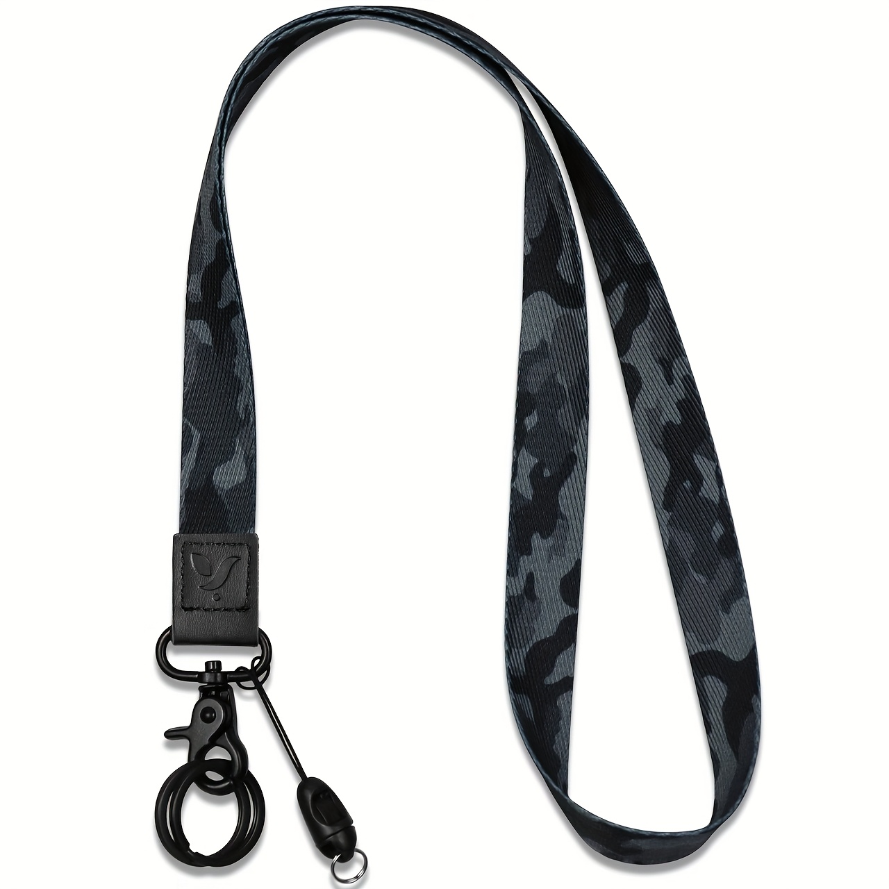 Image of 2d 1pc Leather Strap Metal Cool Lanyard, Sturdy Durable Men's Women's Id Badge Lanyard, Neck Lanyard, For Keychains, Car Keys, Id Holders (fashion )