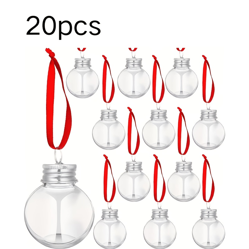 TEMU 20pcs Beverage Balls Decorative Plastic Fillers Transparent Water Bottles Light Bulbs Suitable For Holiday Party Decorations Indoor Outdoor