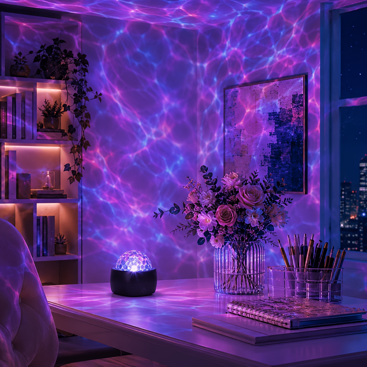 TEMU 7- Usb Projection Lamp, Northern Lights Projector With Button Control, Plug-in Powered Ambient Night Light, No Battery And No Remote, Colorful